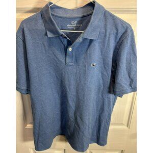 Vineyard Vines Men’s Blue Golf Polo M Short Sleeve Black Whale Classic Casual